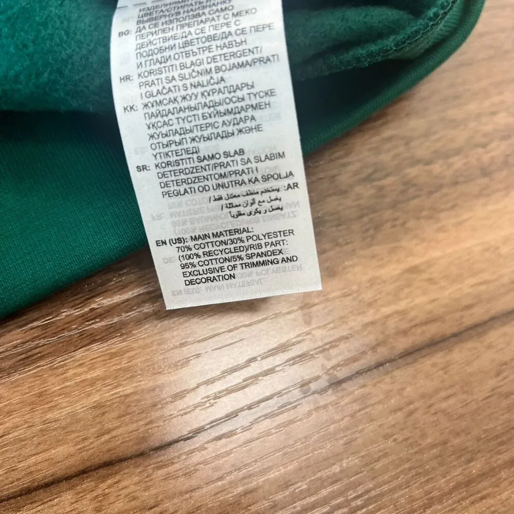 NWT Adidas Essentials Feel Cozy Sweatshirt Large Green Fleece Crewneck Pullover
